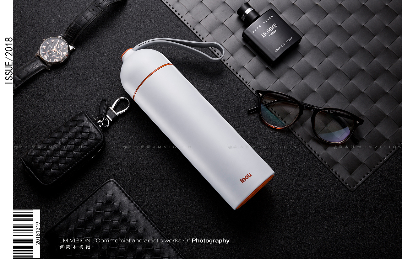 保温杯玻璃杯创意平铺摄影 提升电商产品吸引力的拍摄技巧