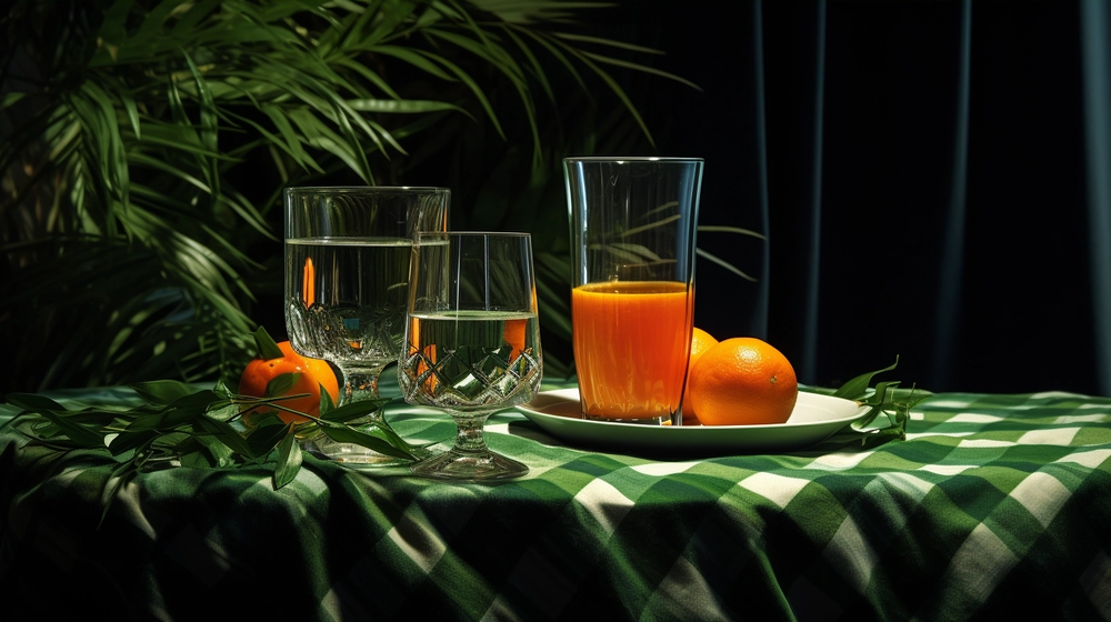 水果产品草绿色展台摄影 生机盎然的视觉艺术